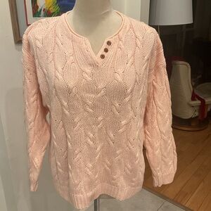 Vintage Outback Red Light Pink V-Neck Sweater